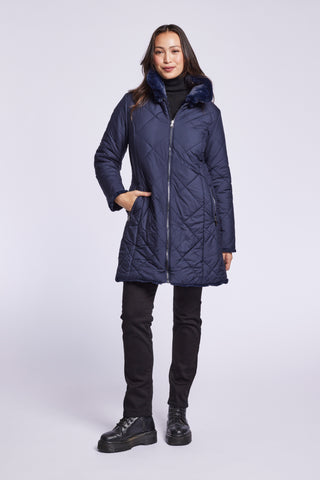 #1243 Quilted Puffer Reverses to Plush Faux Fur SOLDOUT