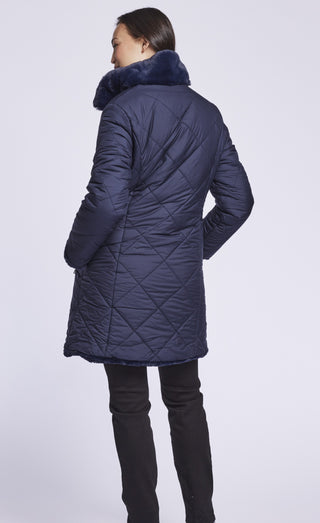#1243 Quilted Puffer Reverses to Plush Faux Fur SOLDOUT