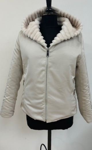 322HD Hooded Grooved Shearling Jacket SOLD OUT
