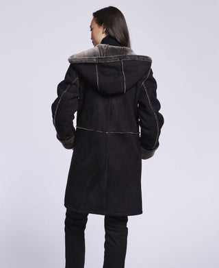 3291HD Hooded spill seam shearling Last one $500  1/S