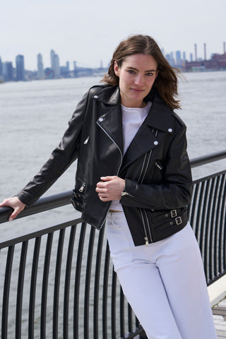 #421 Leather Moto Jacket  Mother's Day  3 days only $295