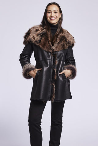 873HD  Hooded shearling pant coat  SOLDOUT