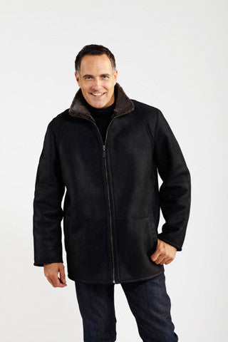 Casual Black Snowtop Shearling Jacket Zip Up