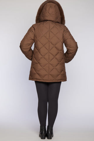 #C231 Quilted Down Topper Reverses to Layered Rabbit CLEARANCE NOW $325