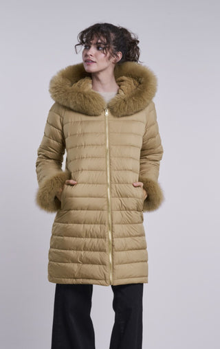 #1263HD  Genuine down reverses to layered rabbit