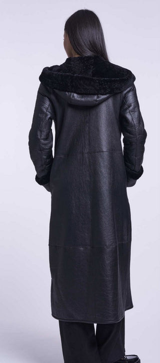 6572HD Long reversible hooded shearling delivery 9/15