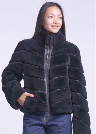 615 Cropped shearling jacket  delivery 9/15