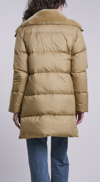 2202 Down coat with shearling collar 1/2 price Gift WARMTH NOW  $250