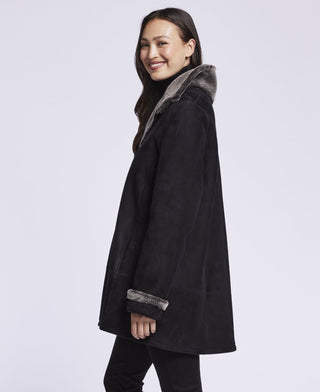 877 full body shearling with stand collar