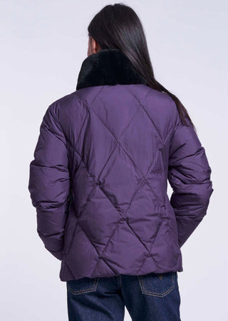 634 Diamond quilt down jacket shearling collar    delivery 9/15 (Copy)