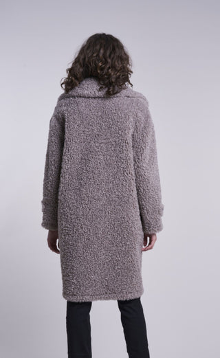 2332  Curly faux fur boyfriend coat Black Friday Special  $190