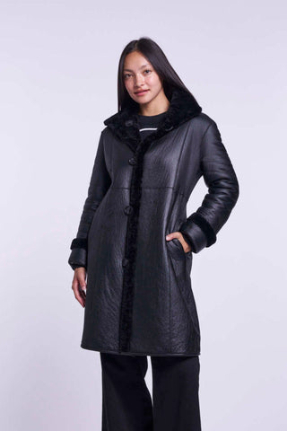 #6206  Reversible shearling coat