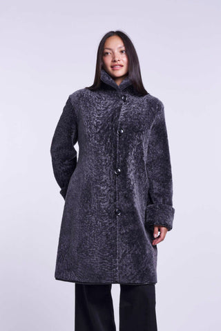 #6206  Reversible shearling coat