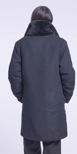 6245 Wool and silk blend coat reverses to shearling delivery 9/15