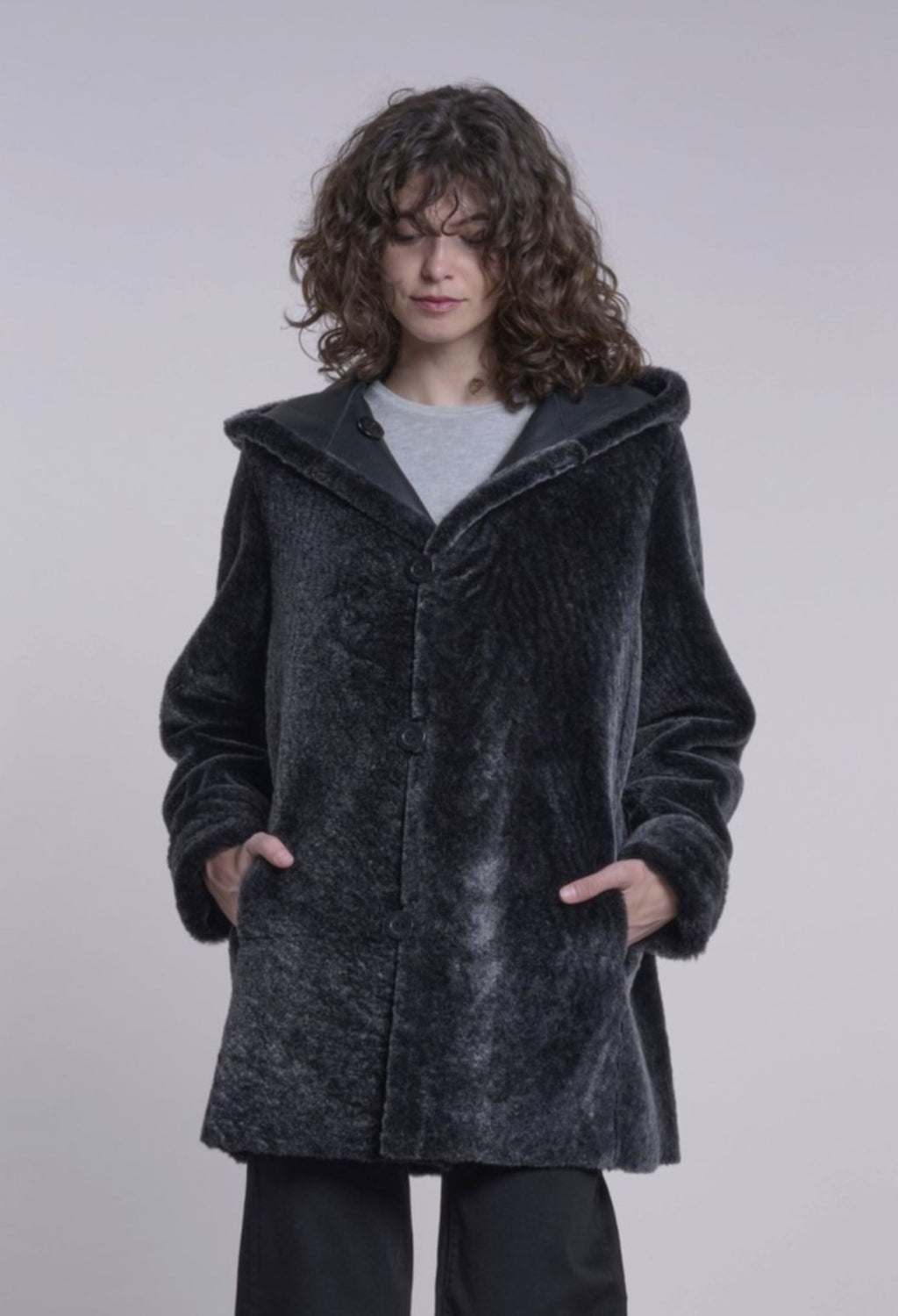 247HD Hooded shearling Topper GRAND FINALE $500
