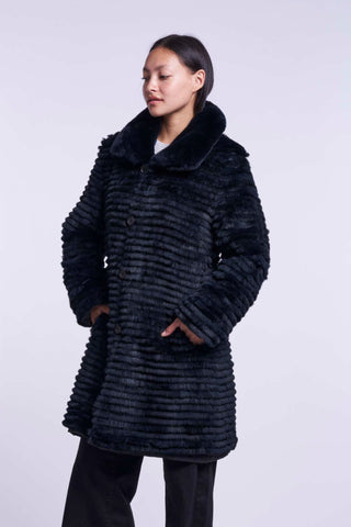 6245 Wool and silk blend coat reverses to shearling delivery 9/15