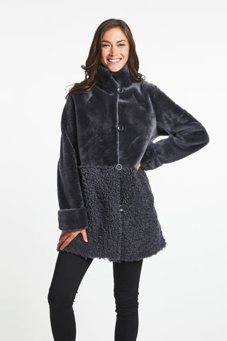 Packed with Style Reversible Shearling in Granite