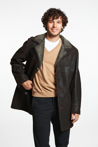 Man oh Man Jacket features a front button enclosure and straight fit in