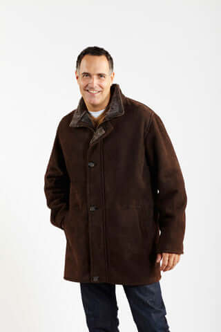Stadium Jacket With Placket in Brown