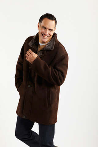 Stadium Jacket With Placket in Brown