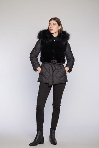 Goose Down Fox and Rex Jacket with Fur lined detachable hood