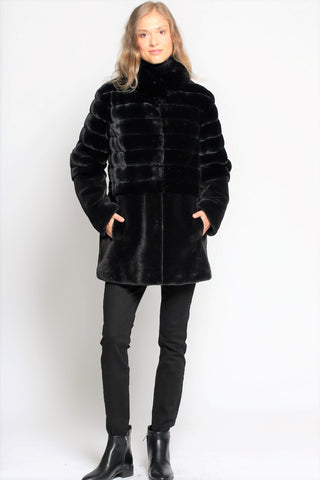 #143 Ultra-Soft Jet Black Faux Fur Coat   SOLD OUT