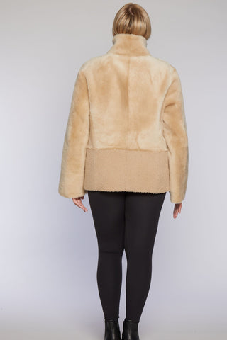#C865 Two-Textured Reversible Shearling Jacket
